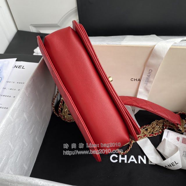 Chanel女包 香奈兒專櫃最新款原廠胎牛皮口蓋包 Chanel限量版鏈條包 大號AS2052  djc4346